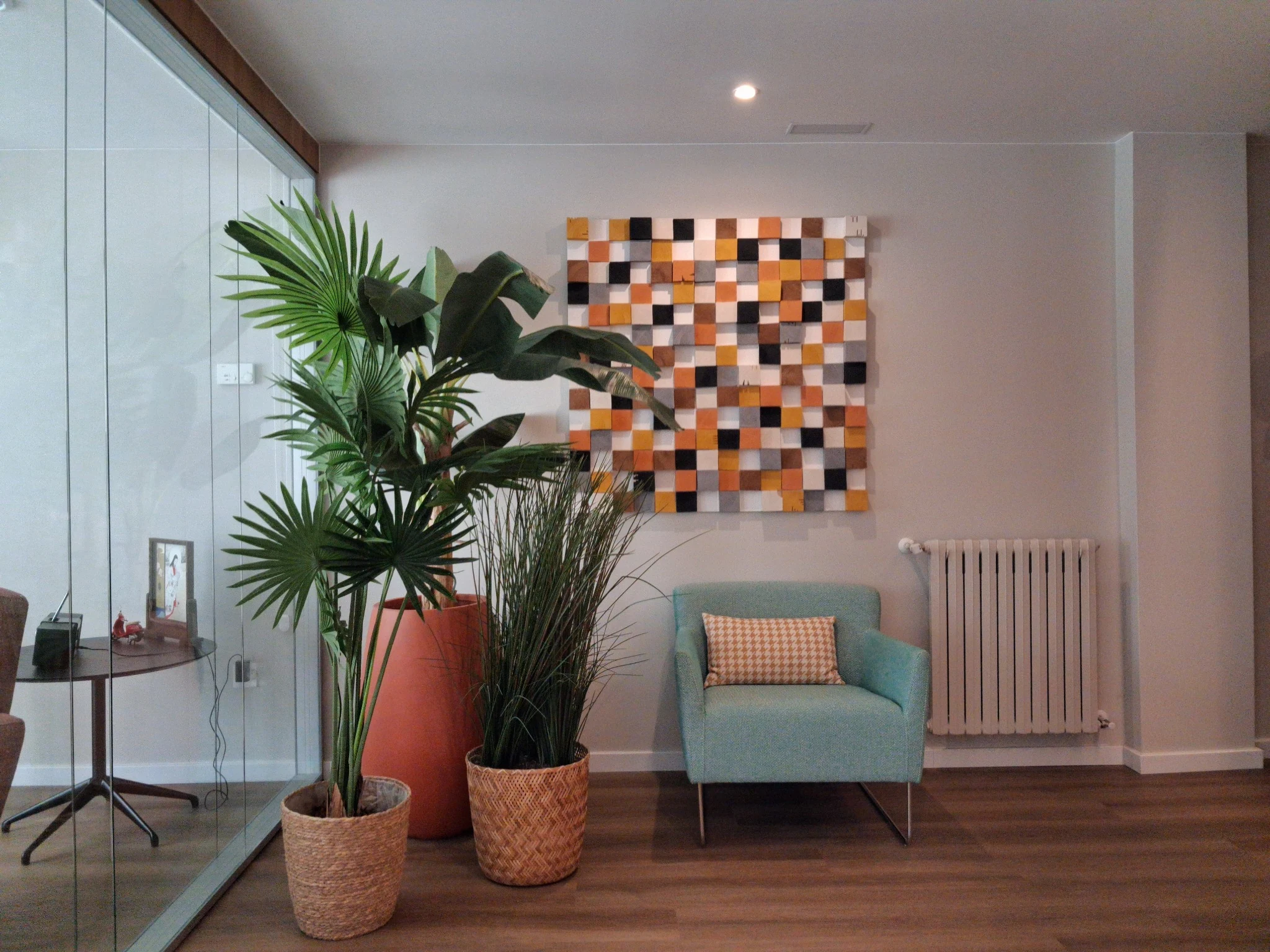 Zona de estancia y vegetación interior